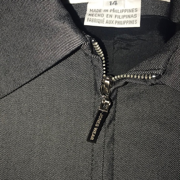 Jones Wear Size 14 stretch zipper it gray jacket - Picture 3 of 9